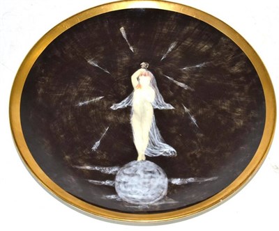 Lot 305 - A 19th century Moore porcelain plate, decorated in pate-sur-pate