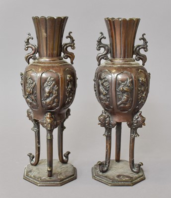 Lot 265 - A Pair of Japanese Bronze 19th Century Style...