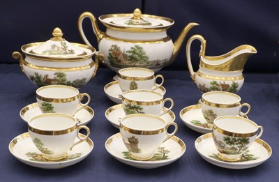 Lot 51 - A Paris Porcelain Part Tea Service, circa 1820,...