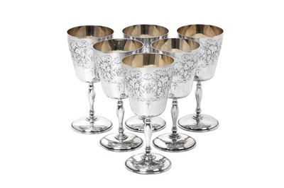 Lot 2328 - A Set of Six Elizabeth II Silver Goblets