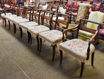 Lot 1191 - A Set of Eight Regency Mahogany Dining Chairs