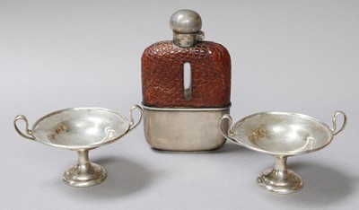 Lot 10 - A Victorian Silver and Leather Mounted Glass...