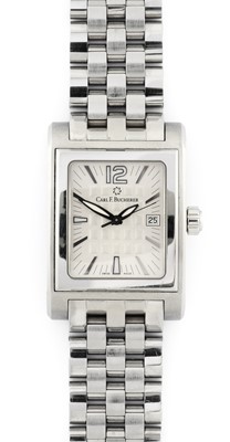 Lot 2260 - Carl F Bucherer: A Stainless Steel Rectangular...