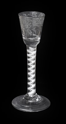 Lot 14 - A Cordial Glass, circa 1760, the semi-fluted...