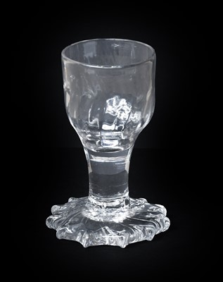 Lot 9 - A Dram Glass, circa 1750, the fluted ovoid...