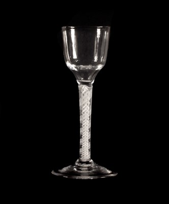 Lot 4 - A Wine Glass, circa 1750, the ogee bowl on a...