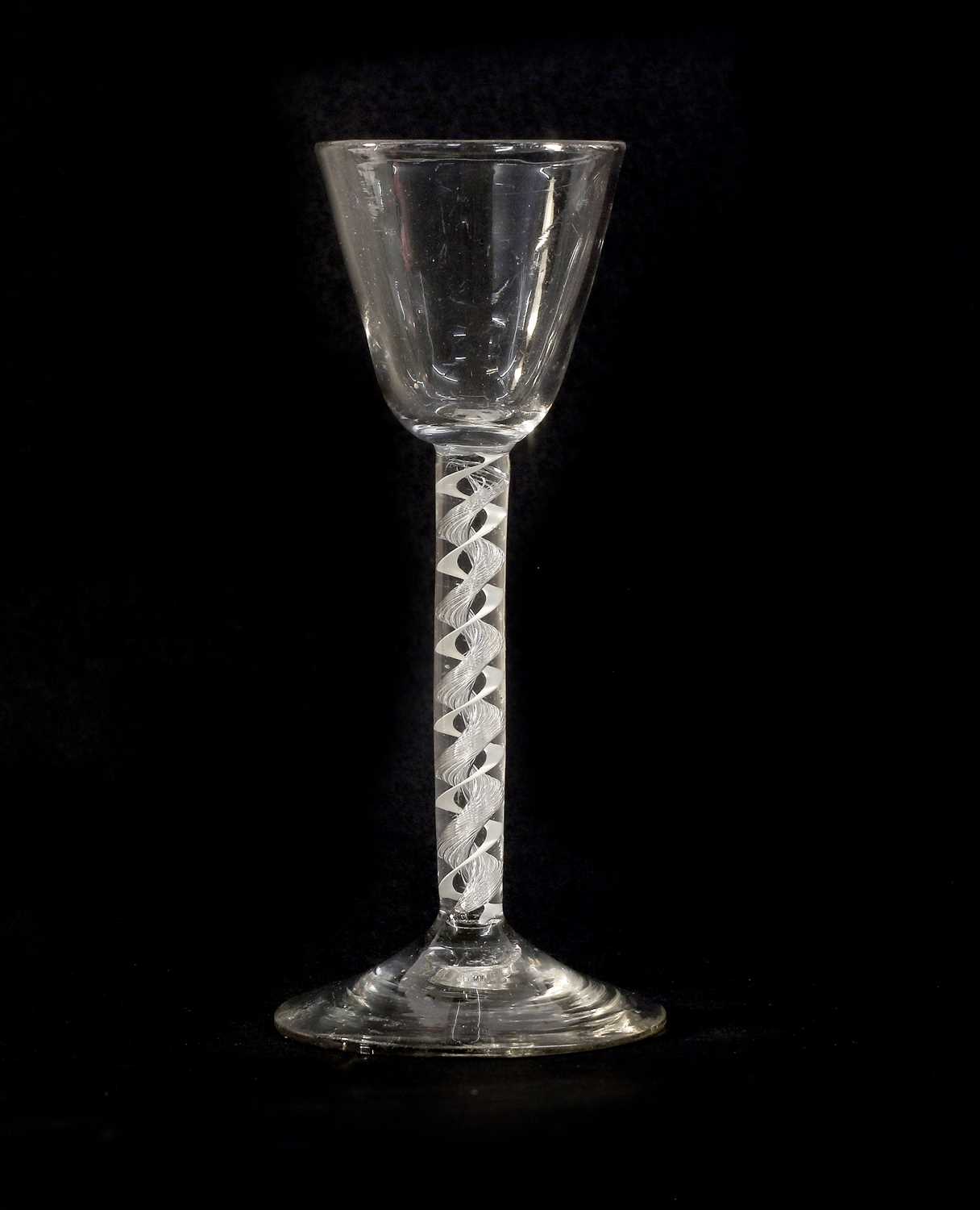 Lot 5 - A Wine Glass, circa 1750, the rounded funnel...
