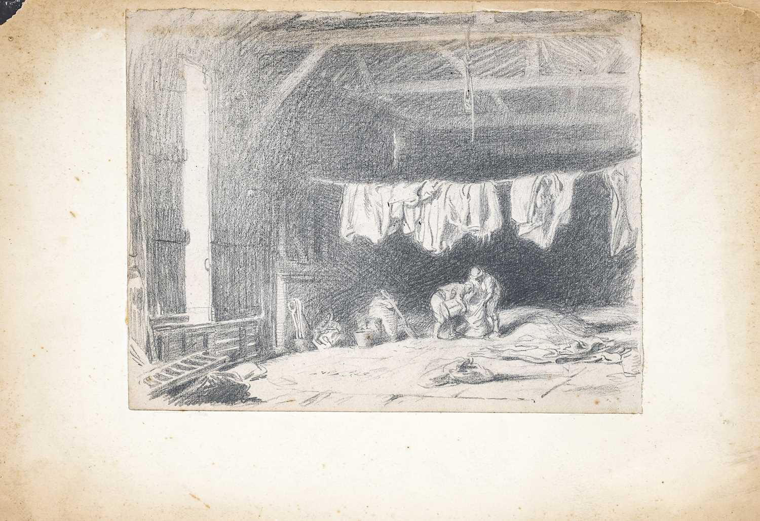 Lot 295 - George Soper RI (1870-1942) "In the Barn"...