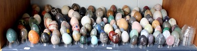 Lot 179 - Carved and Polished Hardstone and Marble Eggs,...