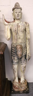 Lot 1117 - Two Large Carved South East Asian Statues,...