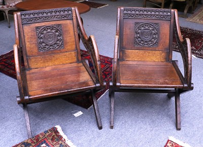 Lot 1151 - A Pair of Early 20th Century Carved Oak...