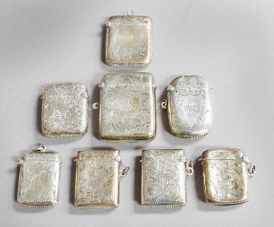 Lot 107 - A Collection of Assorted Silver Vesta-Cases,...