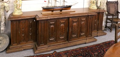 Lot 1118 - A Large 19th Century Continental Carved Oak...