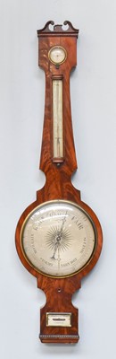 Lot 1280 - A 19th Century Mahogany Wheel Barometer, with...