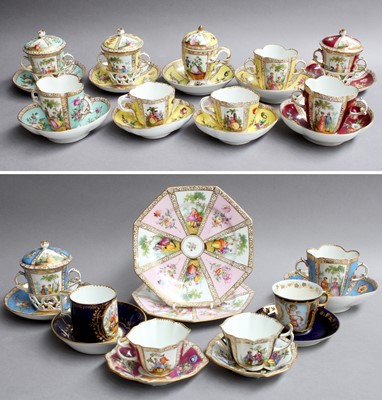 Lot 160 - A Group of Dresden Floral Painted Porcelain,...