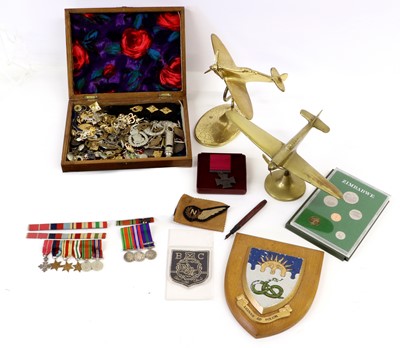 Lot 90 - A Small Quantity of Militaria, including two...