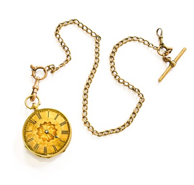 Lot 83 - A Lady's Gold Fob Watch, case stamped 18k,...