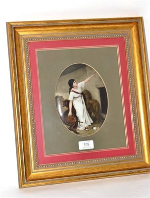 Lot 109 - A Continental Porcelain Painted Oval Plaque, 3rd quarter 19th century, depicting a young...