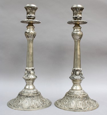 Lot 300 - A Pair of Decorative Candlesticks, together...
