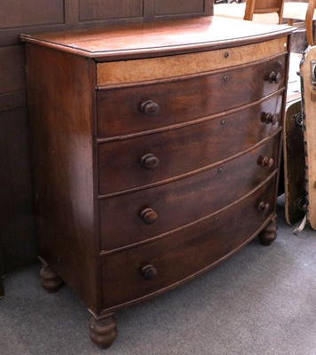 Lot 1220 - A Victorian Mahogany Bowfronted Scotch Chest,...