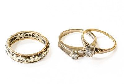 Lot 100 - Two 18 Carat Gold Diamond Solitaire Rings,...
