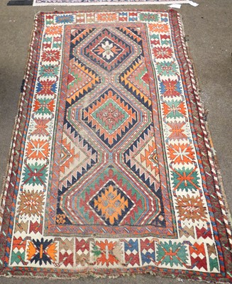 Lot 1014 - A Gendje Rug, with a polychrome field of...