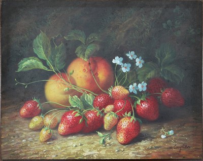 Lot 1075 - R*Caspers (20th Century) Study of strawberries...