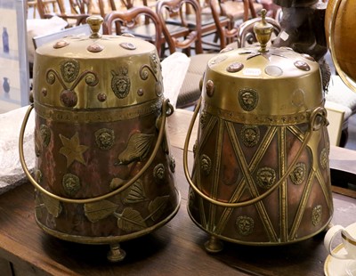Lot 297 - Two Brass and Copper Pails, 19th century, with...
