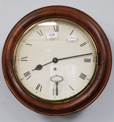 Lot 1196 - A Mahogany Cased Single Fusee Wall Timepiece,...