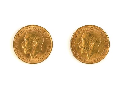 Lot 173 - 2 x George V, Sovereigns 1912, obv. bare head...