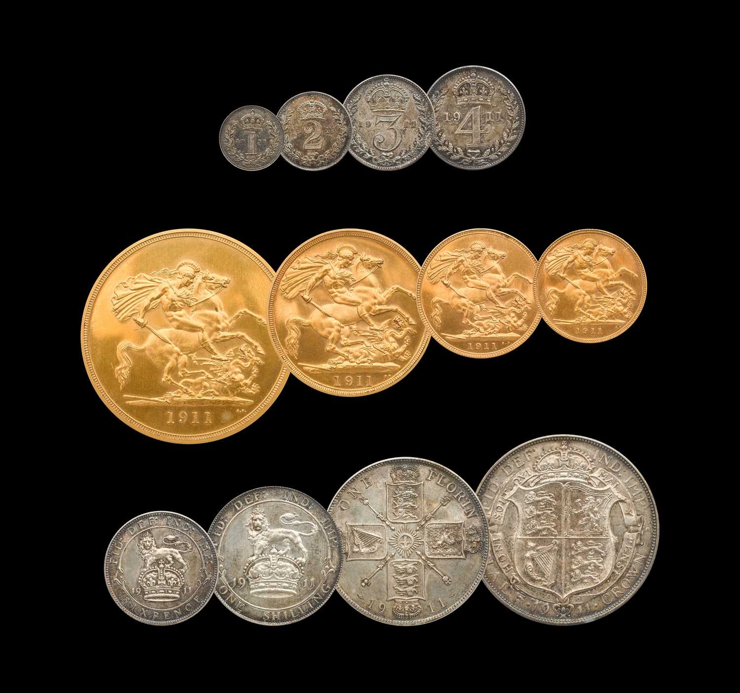 Lot 170 - George V, 'Long' Gold Coronation Proof Set...