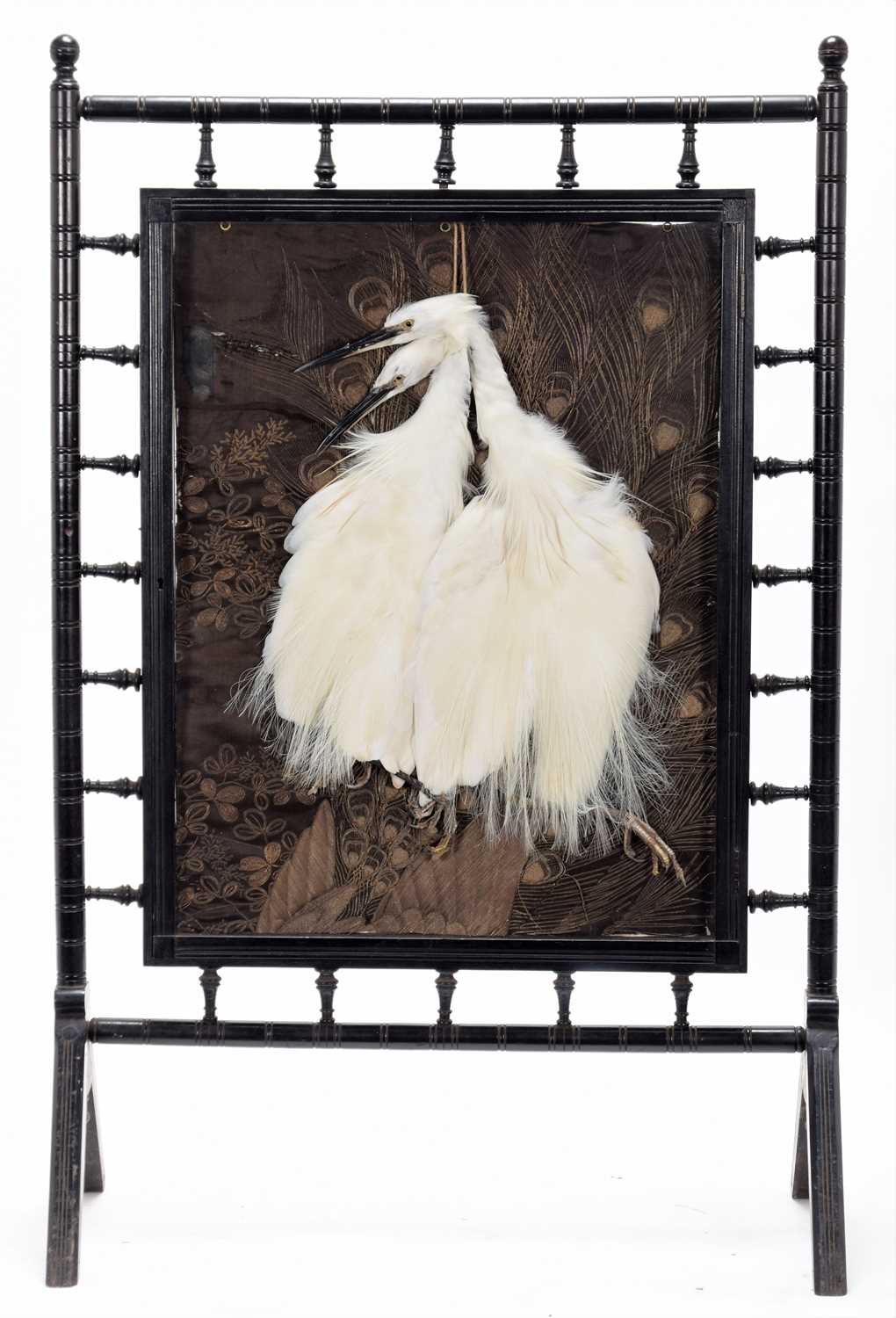 Lot 330 - Taxidermy: A Snowy Egret Firescreen (Egretta...