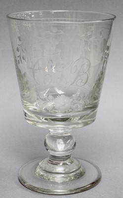 Lot 247 - A George III Etched Glass Rummer, with a...