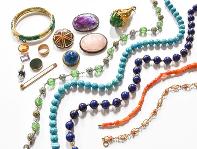 Lot 212 - A Quantity of Jewellery, including a lapis...