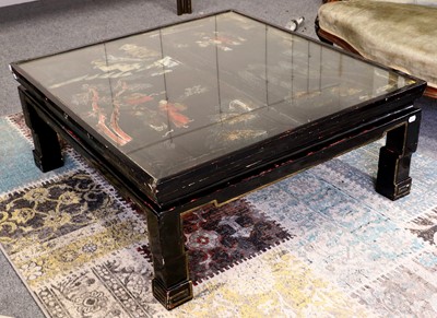 Lot 1110 - A 1920's Chinoiserie Coffee Table, with parcel-...