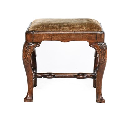 Lot 860 - A George II Carved Walnut Dressing Stool, mid...