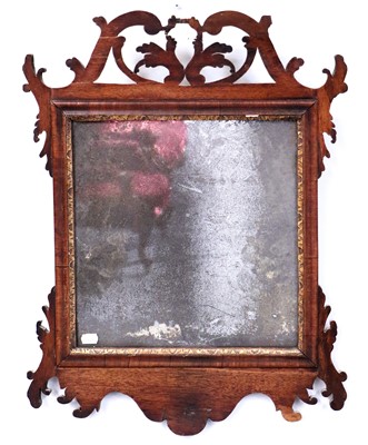 Lot 1191 - A George III Mahogany Fretwork Mirror, with...