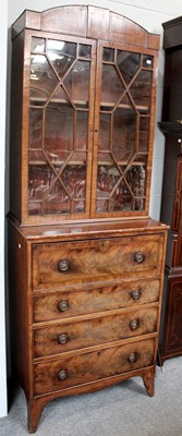 Lot 1094 - A George III Mahogany Secretaire Bookcase,...