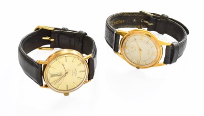 Lot 291 - A 9 Carat Gold Automatic Day Date Centre...