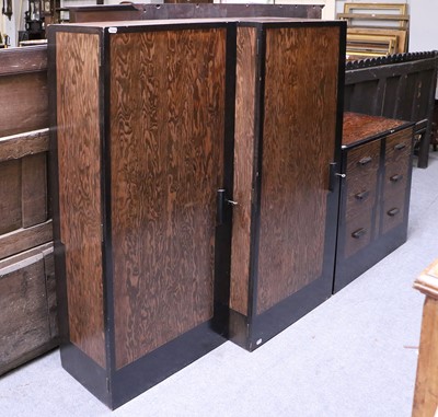 Lot 1272 - An Art Deco Part Ebonised Three Height Chest...