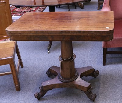 Lot 1239 - A Early Victorian Mahogany Fold Over Tea Table,...