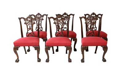 Lot 273 - A Set of Six George III Chippendale-Style...