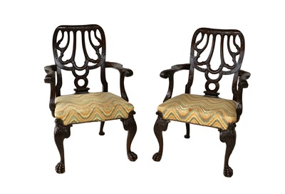 Lot 257 - A Pair of Victorian Carved Mahogany...