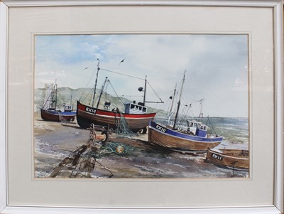 Lot 1020 - Walter F Parker (1914-2010) "Net Huts,...