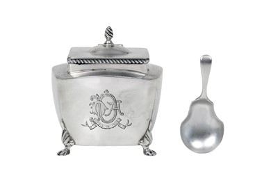 Lot 2287 - An Edward VII Silver Tea-Caddy and Caddy-Spoon