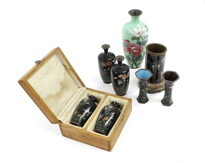 Lot 163 - A Japanese Cloisonne Enamel Vase, Meiji period,...