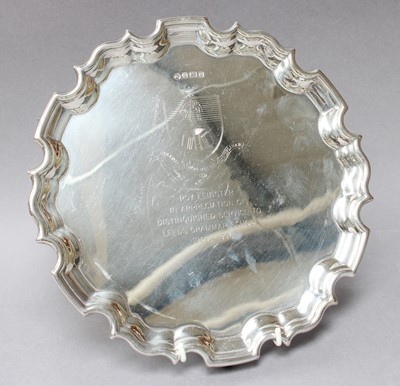 Lot 47 - An Elizabeth II Silver Salver, by Carrs of...