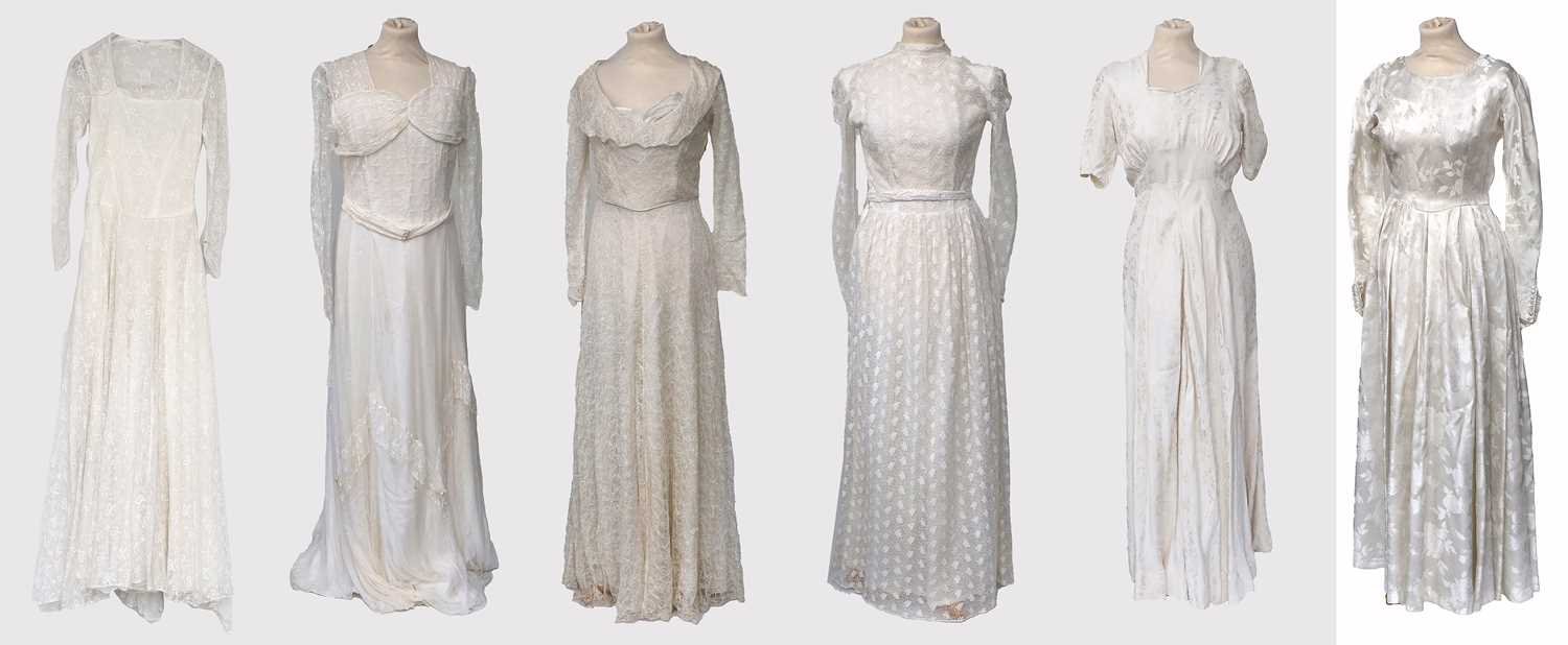 Lot 2199 - Early 20th Century Wedding Dresses, comprising...