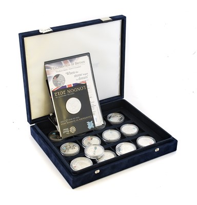 Lot 369 - 15 x Royal Mint, Silver £5 Coins, featuring:...