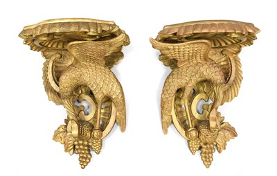 Lot 837 - A Pair of Early 20th Century Carved Giltwood...